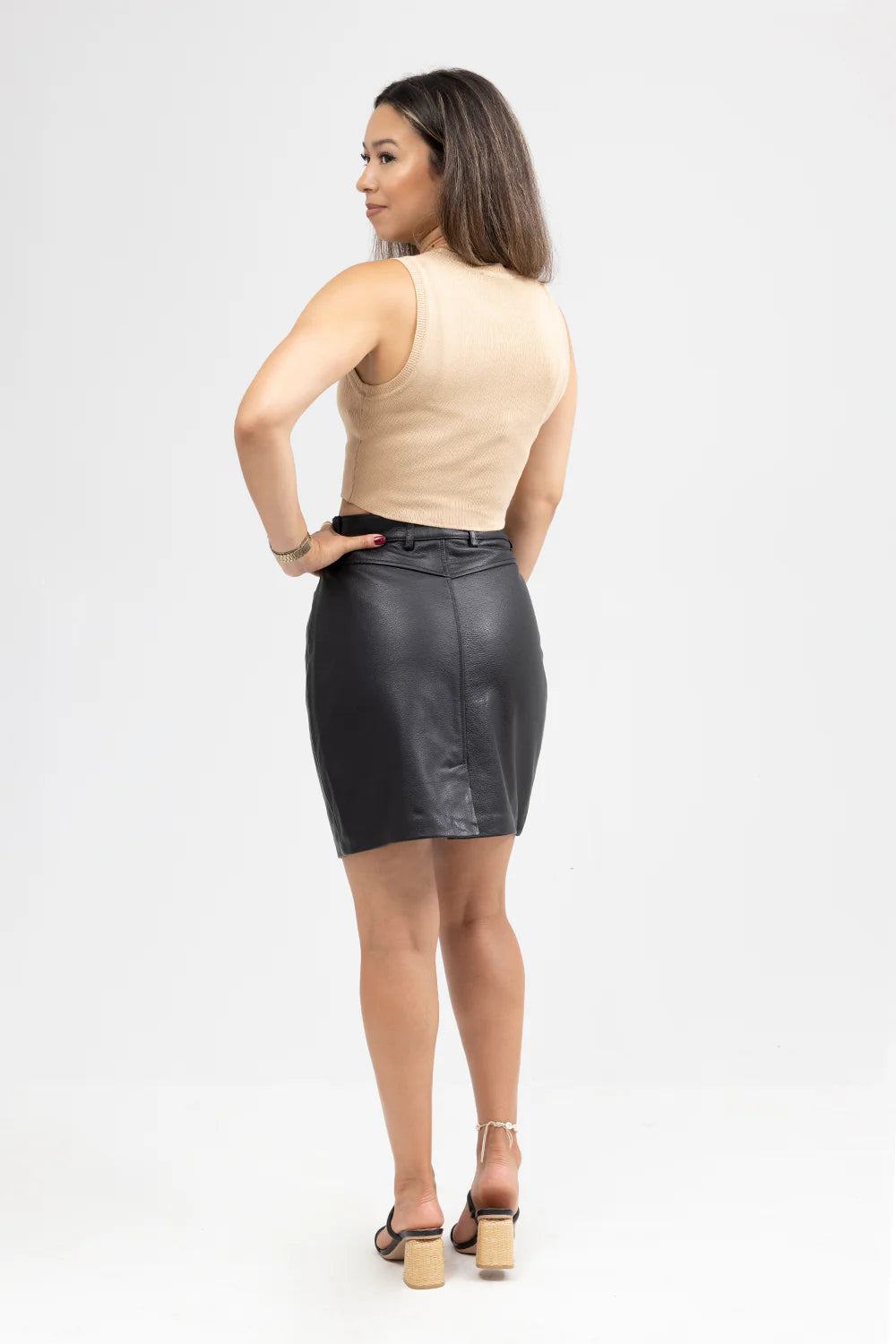 Maddie Luxe – Leather Pencil Skirt