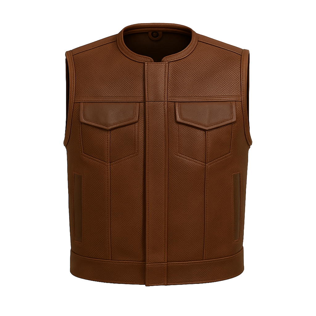 Nightwolf - Men's Motorcycle Perforated Leather Vest