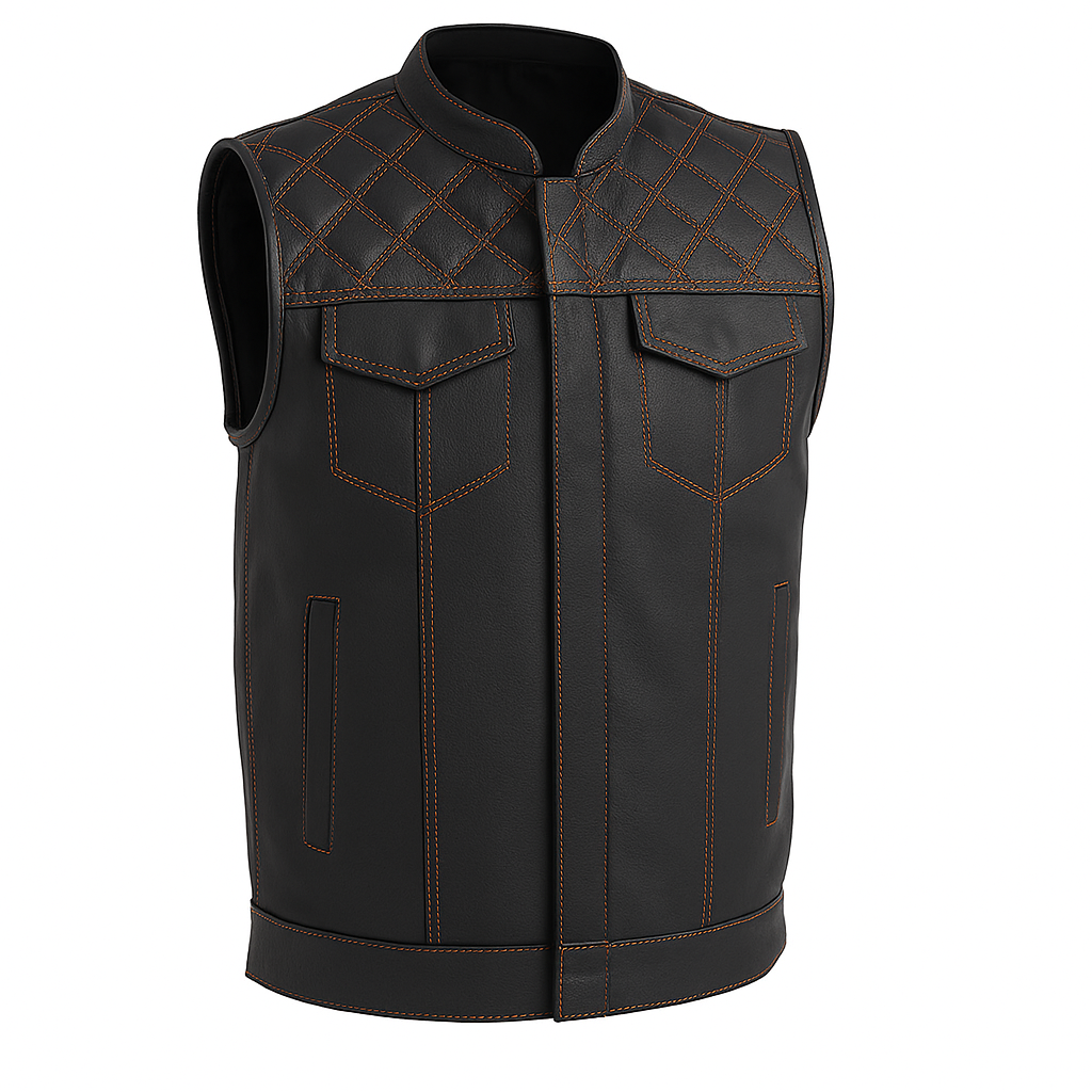 Scarlet Stitch - Men's Club Style Leather Vest