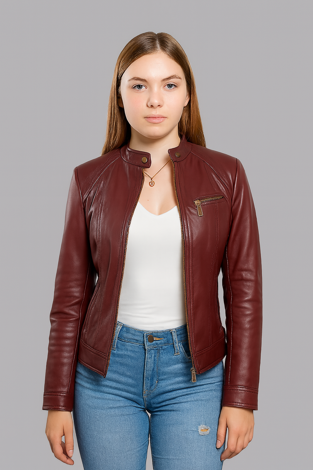 Carmine Vale Women's Fashion Leather Jacket