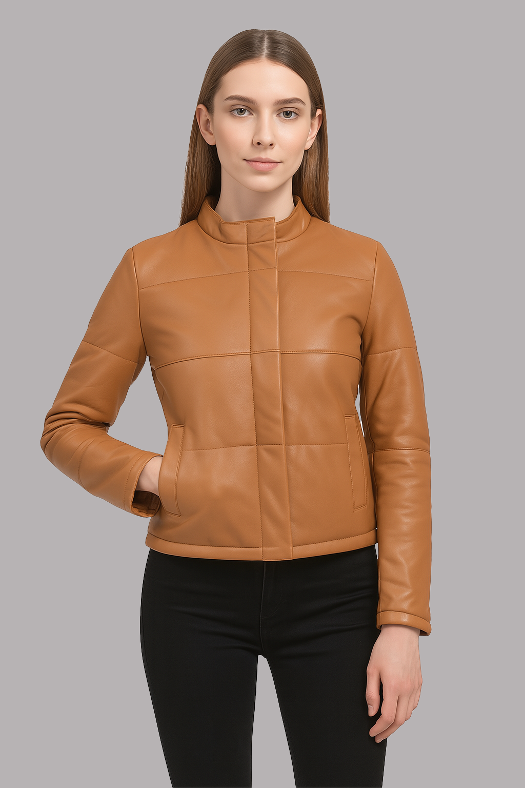 Olenna Pale Leather Jacket