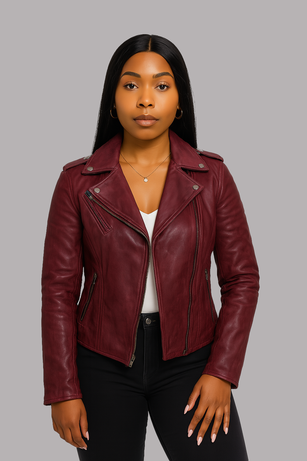Sloane Steel Leather Jacket