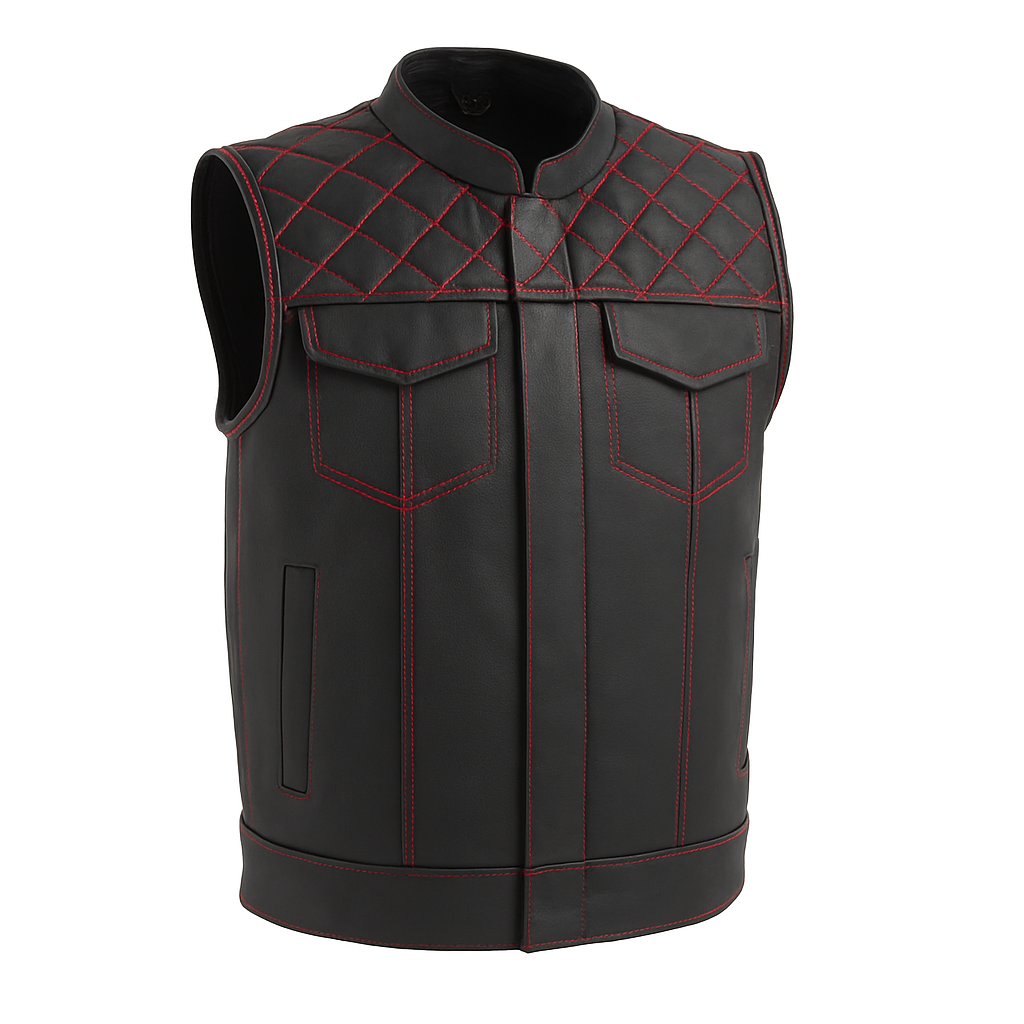 Scarlet Stitch - Men's Club Style Leather Vest