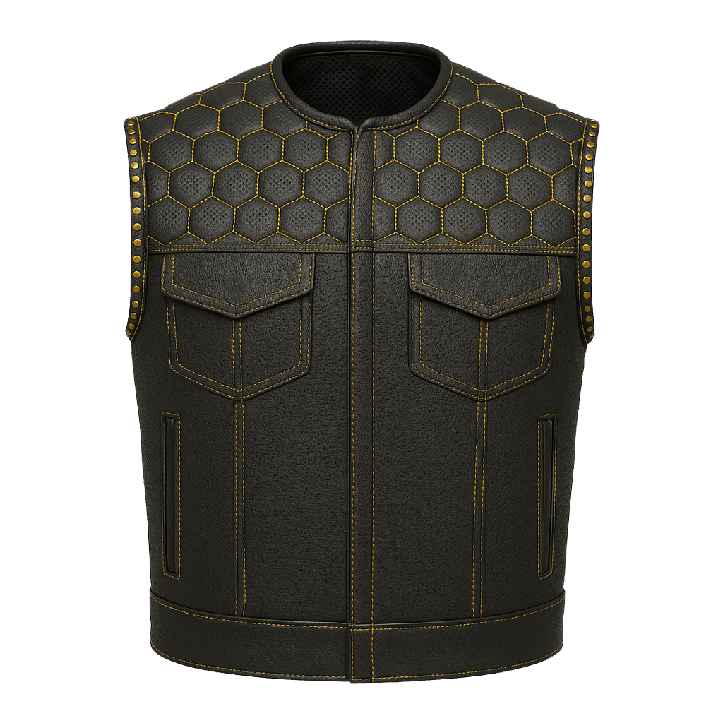 Stingblade - Perforated Men's Club Style Leather Vest