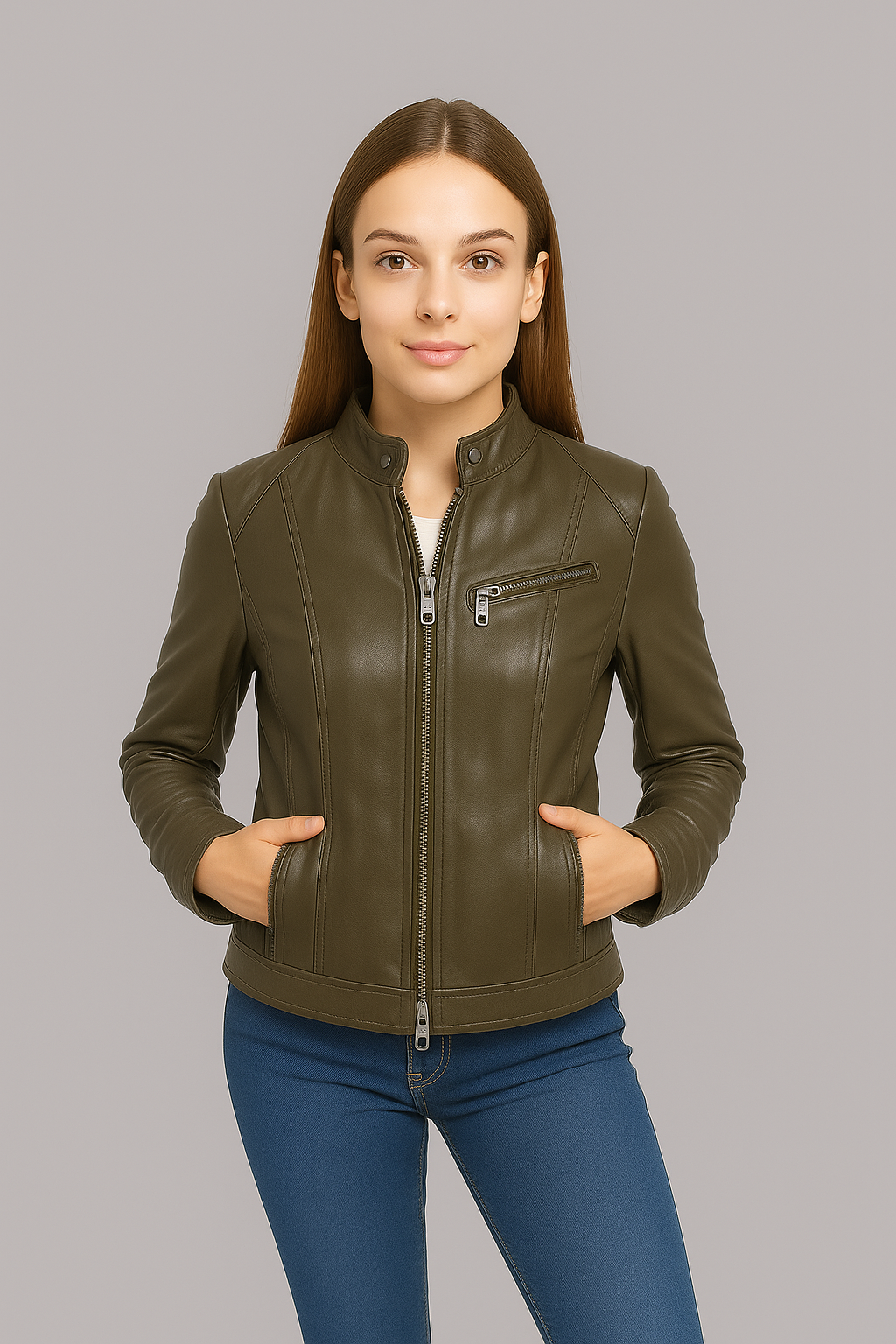 Carmine Vale Women's Fashion Leather Jacket