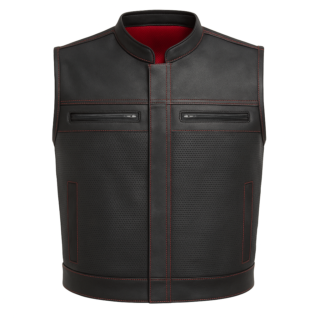 Voidrunner - Men's Motorcycle Perforated Leather Vest