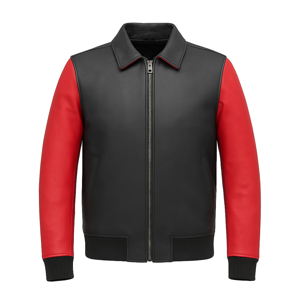 PR-219 Blaze Bomber Two Tone Man's Motorcycle Leather Jacket