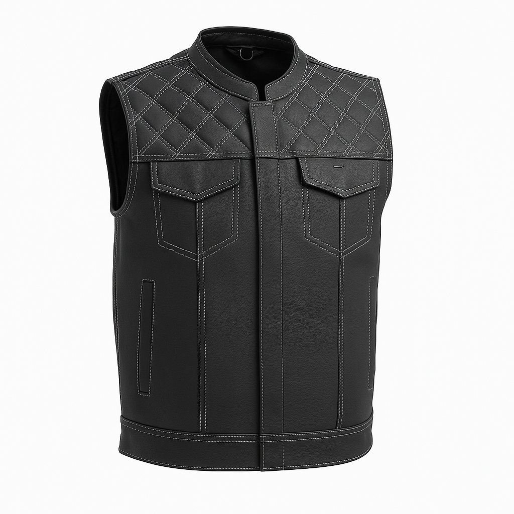Scarlet Stitch - Men's Club Style Leather Vest