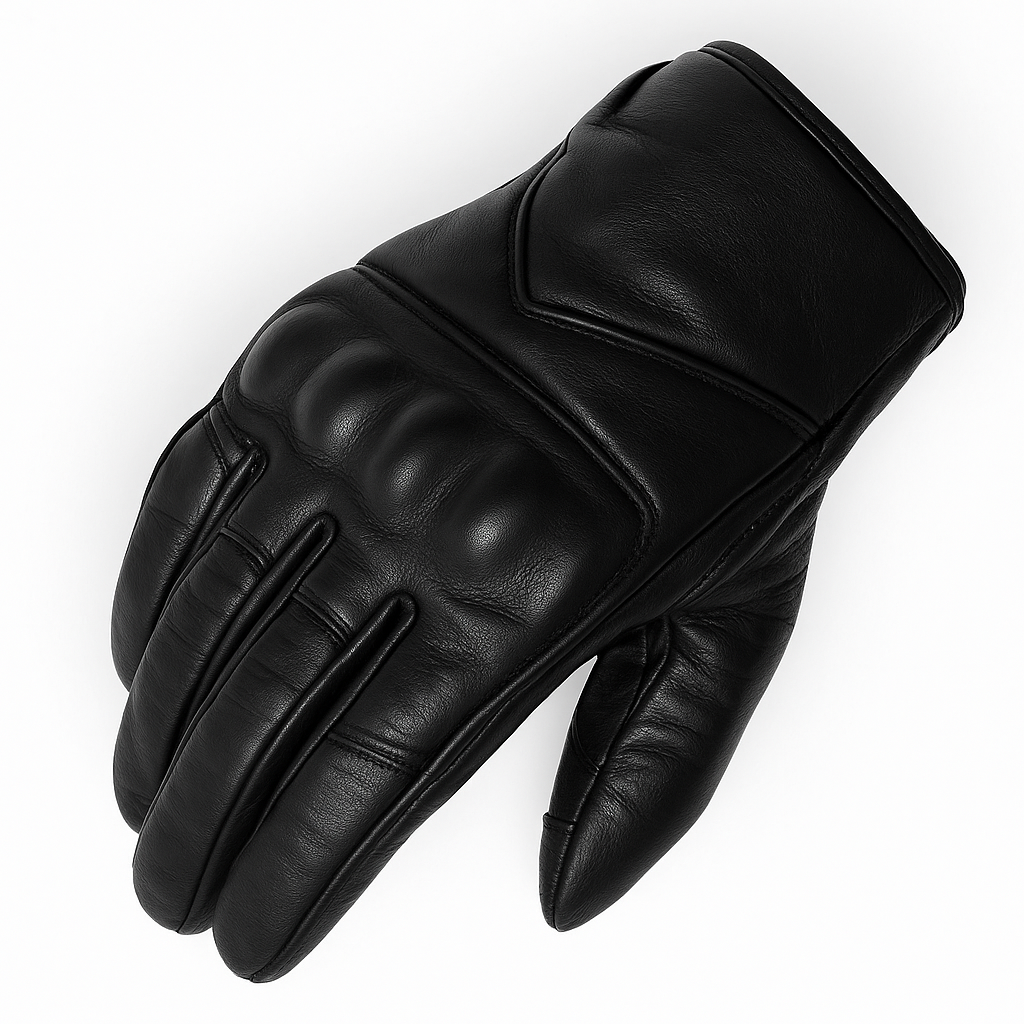 RiderCore Genuine Leather Gloves – Black