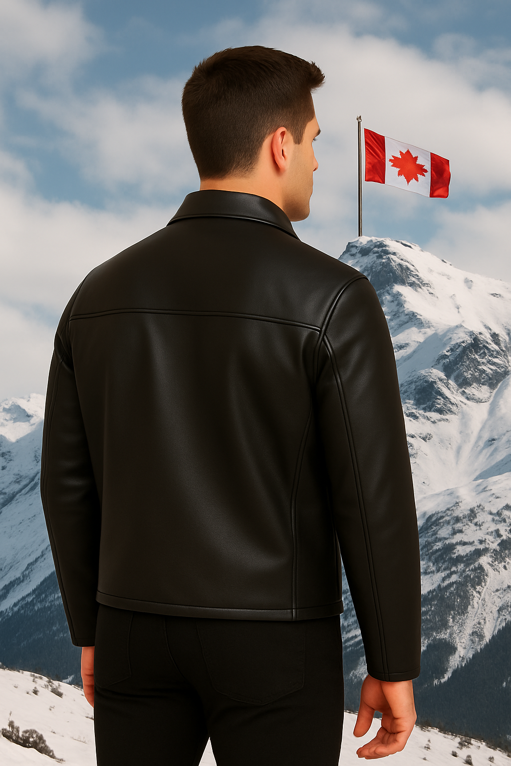 JD Black Vortex Men's Leather Jacket