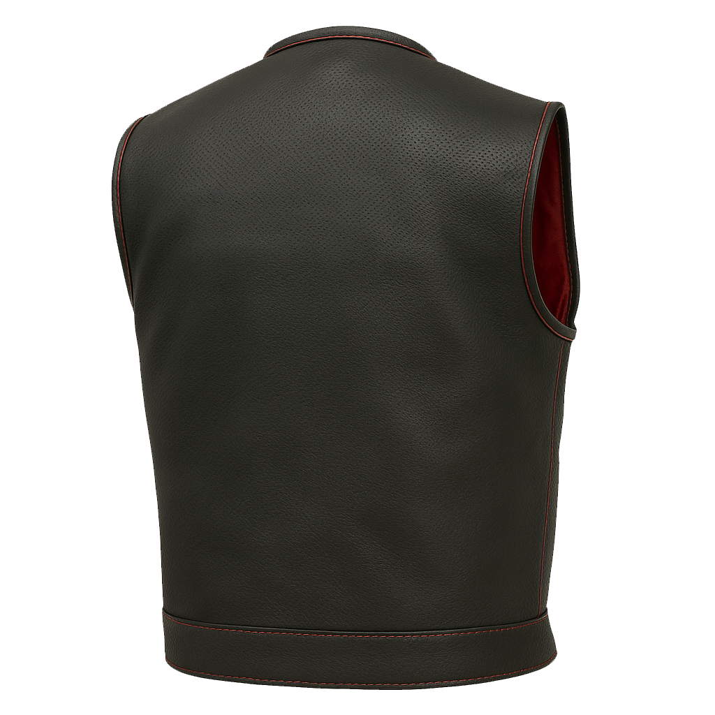 Nightwolf - Men's Motorcycle Perforated Leather Vest