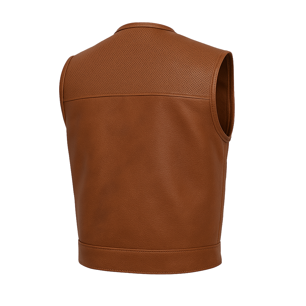 Nightwolf - Men's Motorcycle Perforated Leather Vest