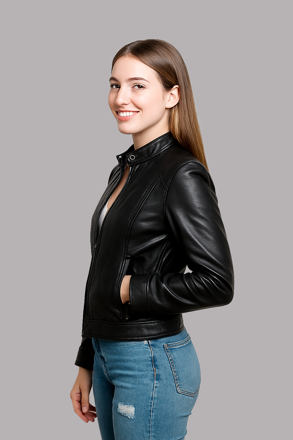 Carmine Vale Women's Fashion Leather Jacket