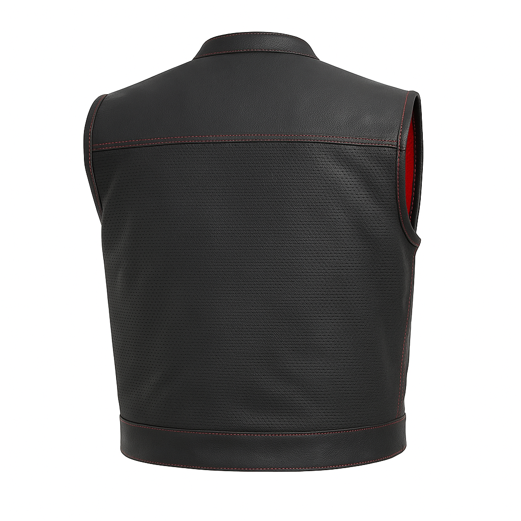 Voidrunner - Men's Motorcycle Perforated Leather Vest