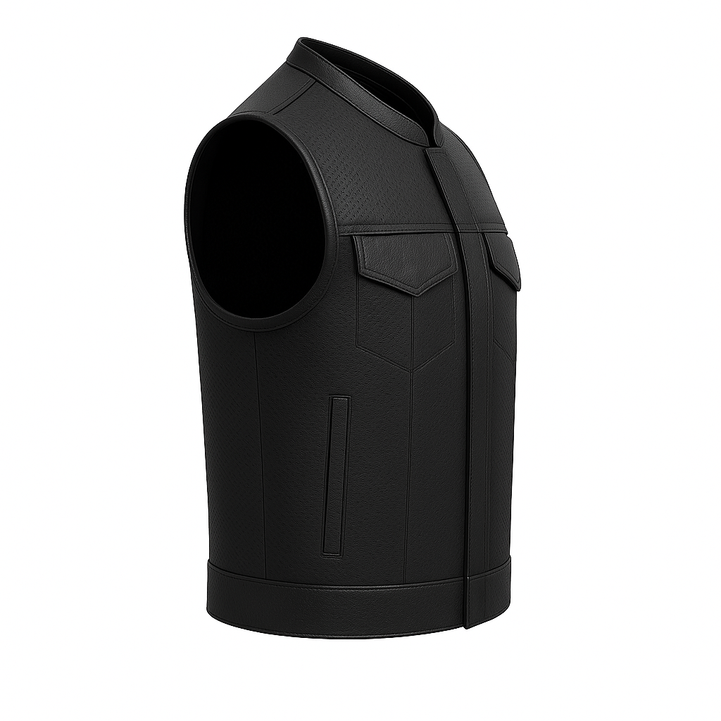 Nightwolf - Men's Motorcycle Perforated Leather Vest