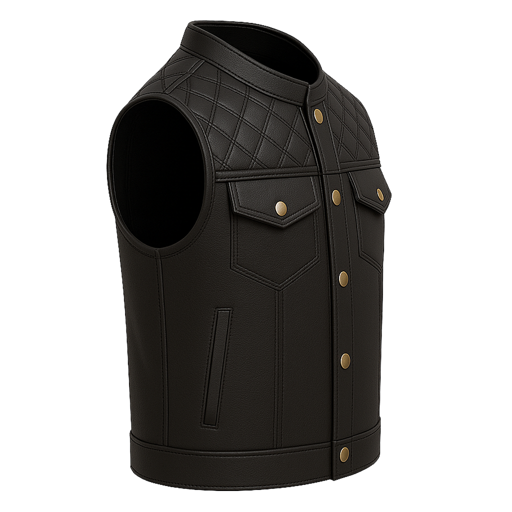 Black Aegis Man's Moto Leather Vest