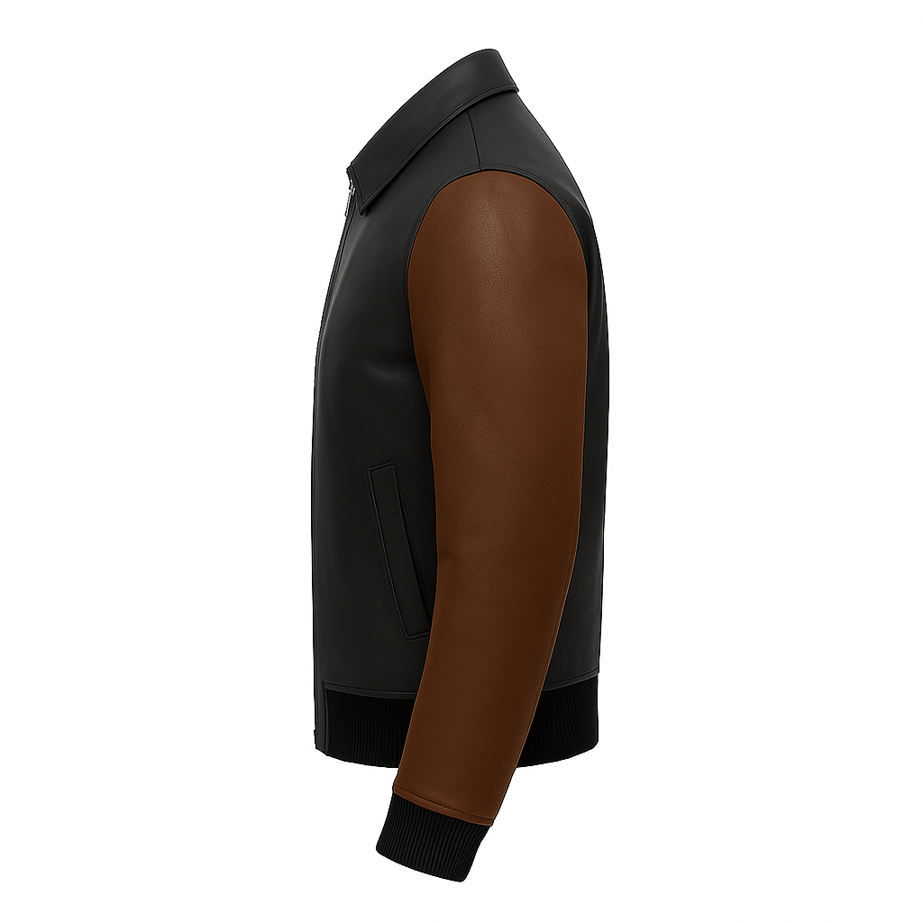 PR-219 Blaze Bomber Two Tone Man's Motorcycle Leather Jacket