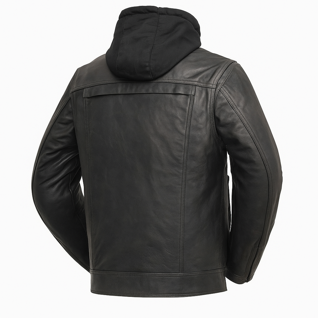 PR-235 Wraith Hood Men's Leather Hoodied Jacket