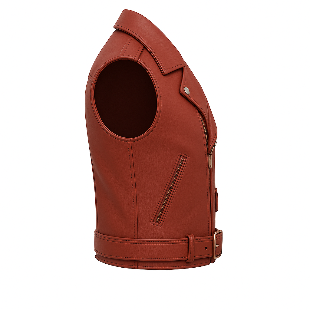 Thunderbrand - Men's Moto Style Leather Vest