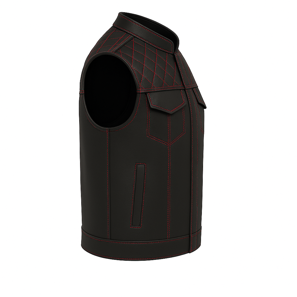 Scarlet Stitch - Men's Club Style Leather Vest