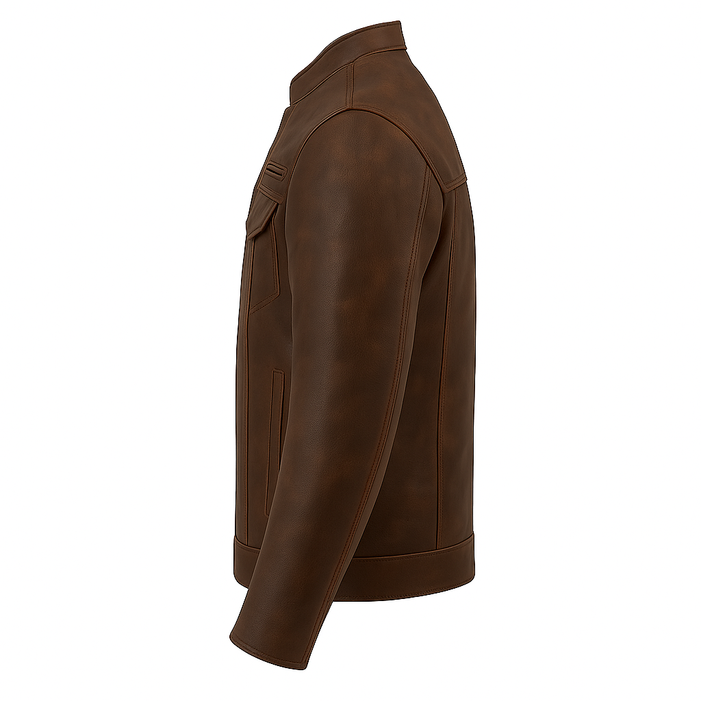 PR-225 Stealth Commander Man's Motorcycle Leather Jacket