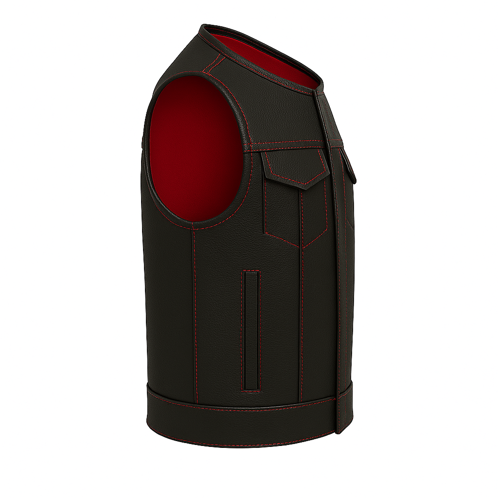 Nightwolf - Men's Motorcycle Perforated Leather Vest