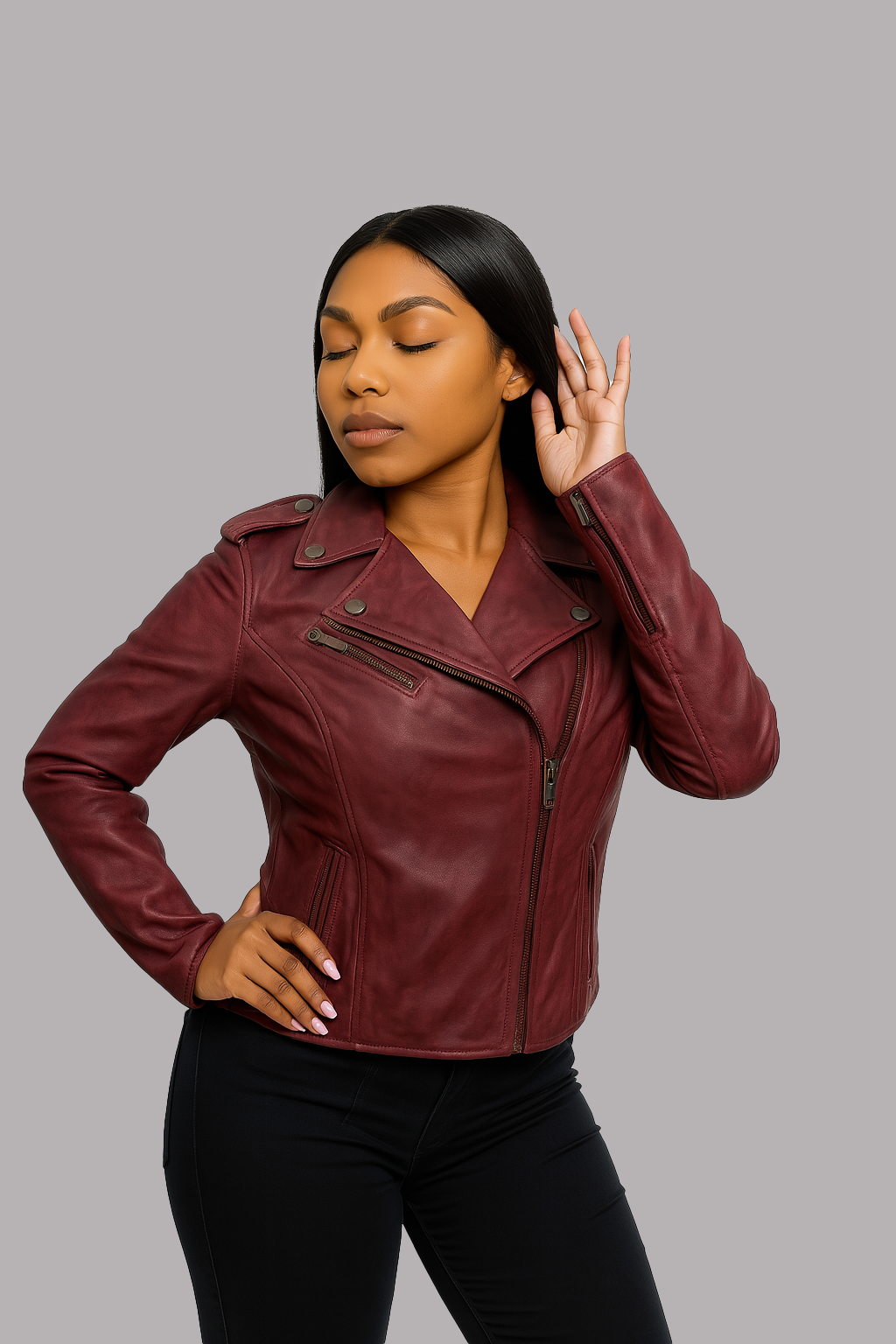 Sloane Steel Leather Jacket