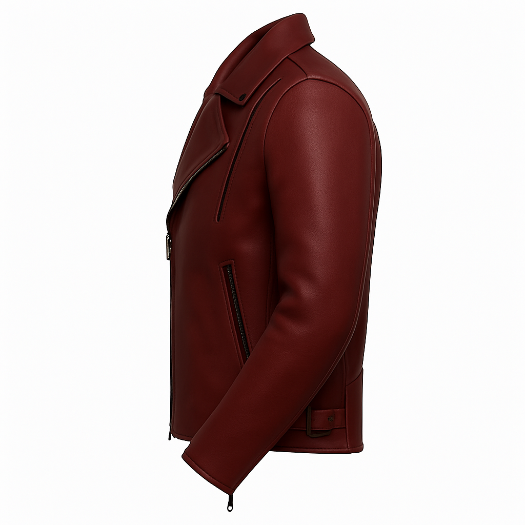 PR-221 Scarlet Steel Man's Motorcycle Leather Jacket