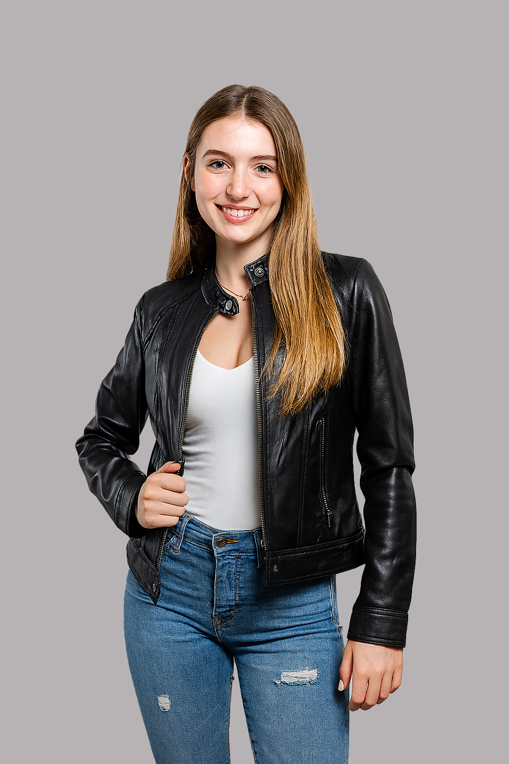 Carmine Vale Women's Fashion Leather Jacket