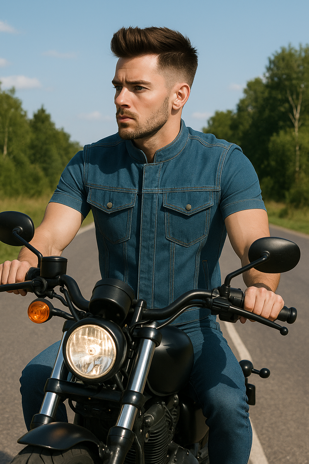 PR-304 Maverick - Men's Motorcycle Denim Vest
