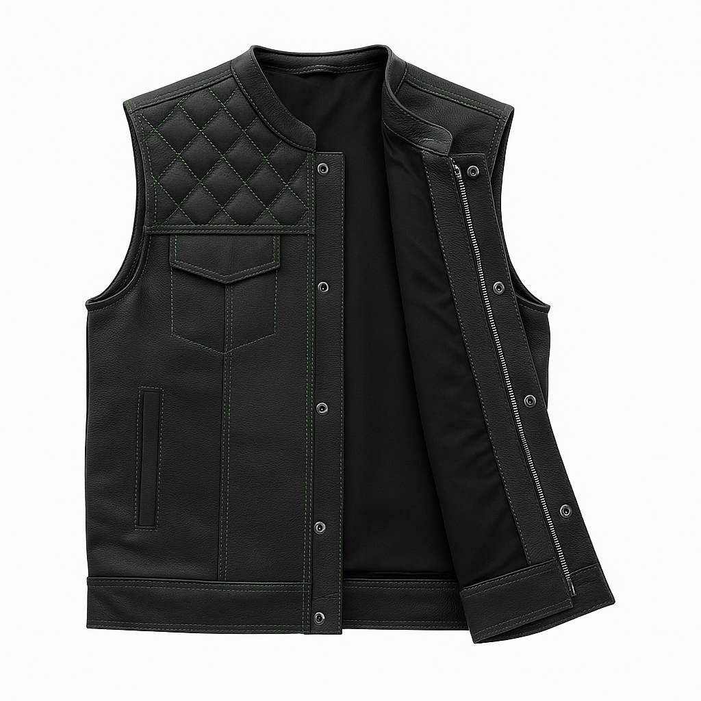 Scarlet Stitch - Men's Club Style Leather Vest