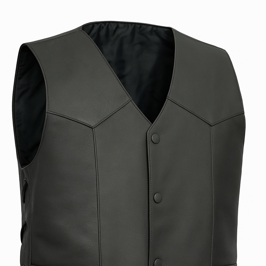 Darkride - Men's Classic Western Style Leather Vest