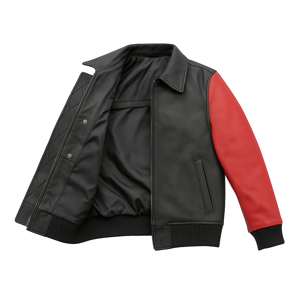 PR-219 Blaze Bomber Two Tone Man's Motorcycle Leather Jacket