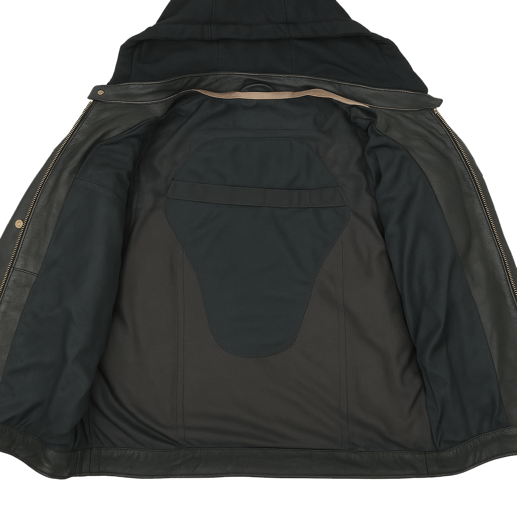 PR-235 Wraith Hood Men's Leather Hoodied Jacket