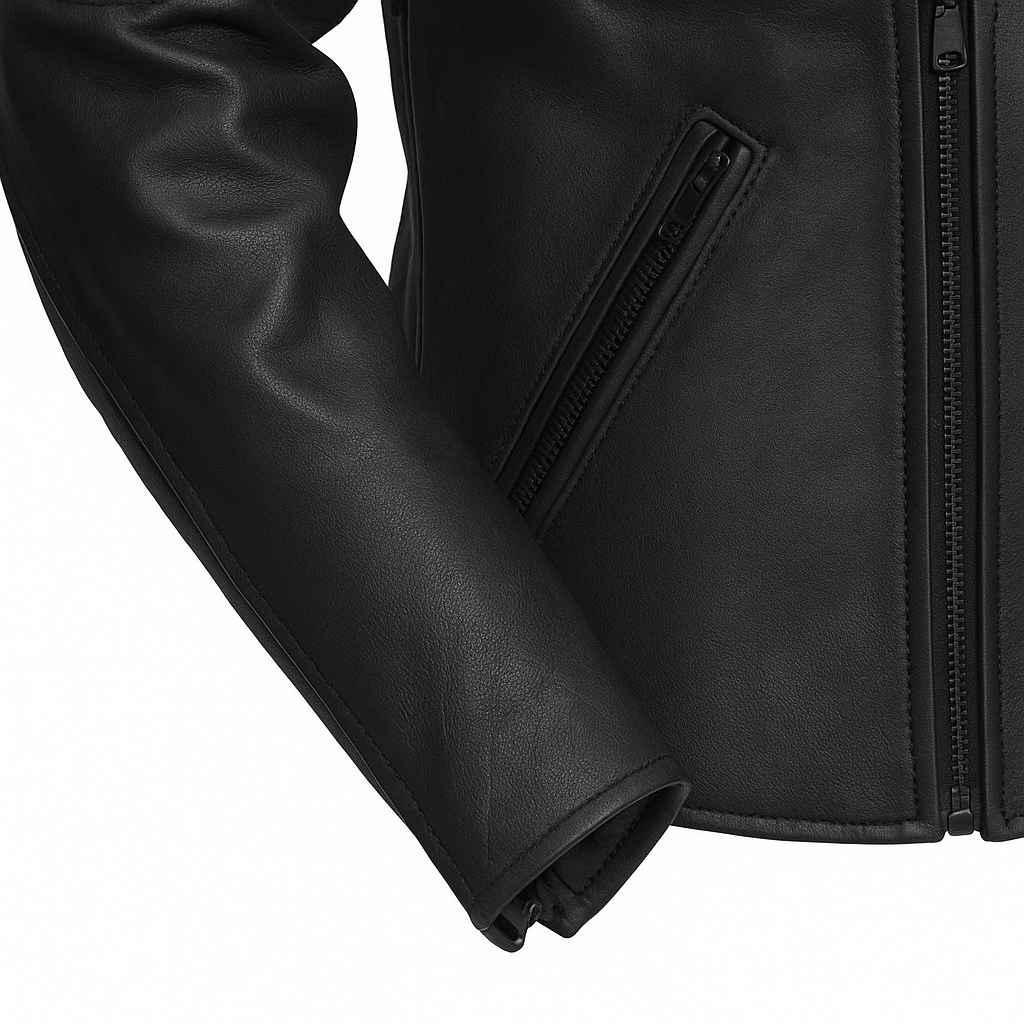 PR-221 Scarlet Steel Man's Motorcycle Leather Jacket