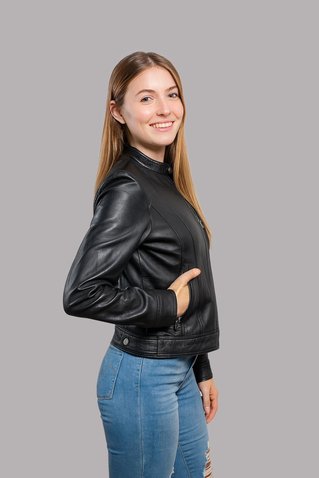Carmine Vale Women's Fashion Leather Jacket