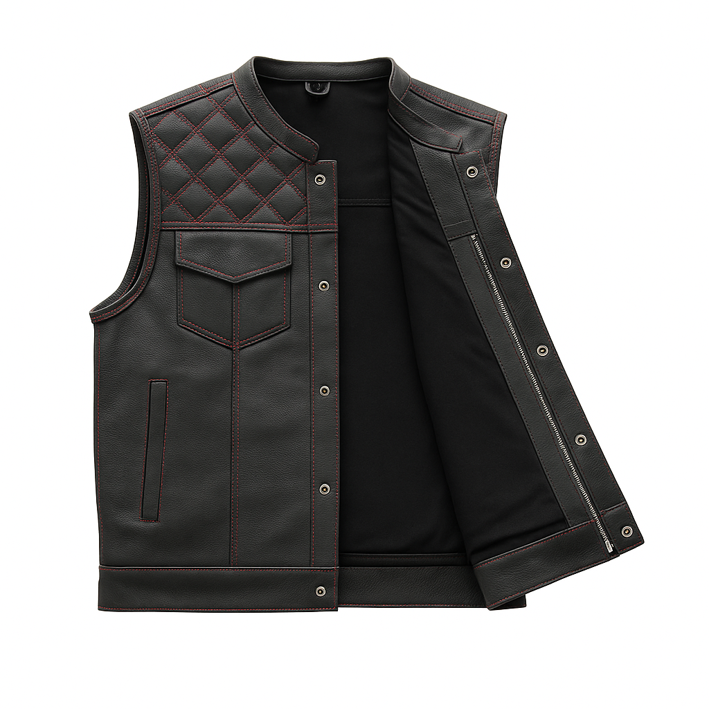 Scarlet Stitch - Men's Club Style Leather Vest