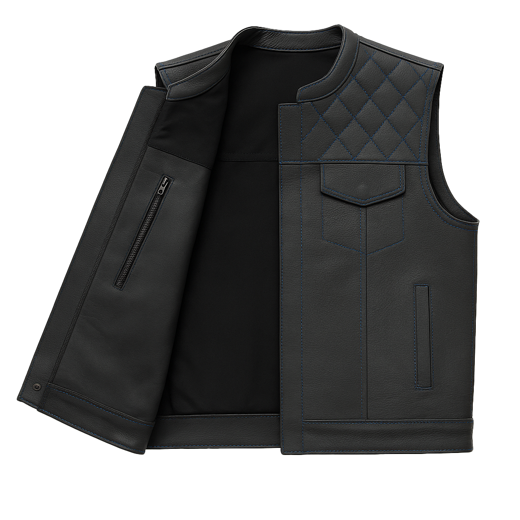 Scarlet Stitch - Men's Club Style Leather Vest