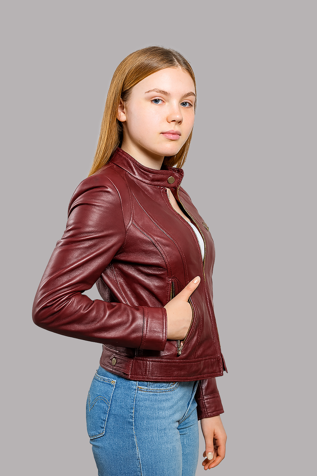 Carmine Vale Women's Fashion Leather Jacket