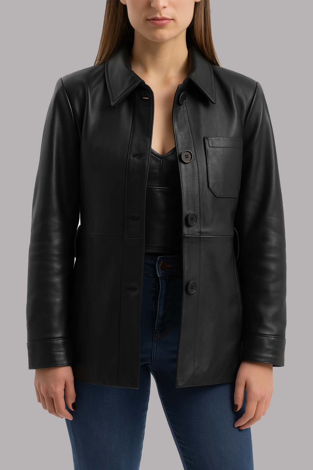 Janessa Luxe Women's Fashion Leather Jacket