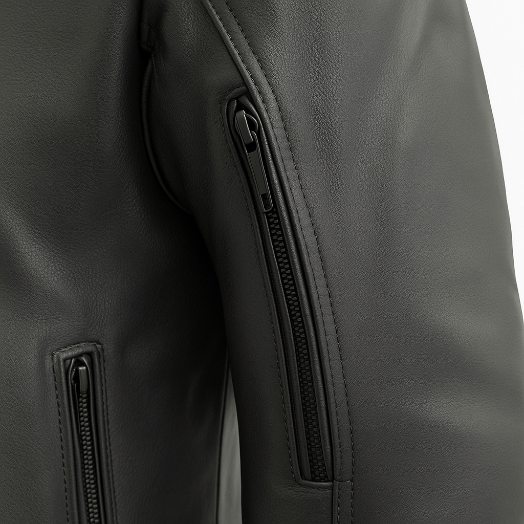 PR-232 Black Rampage Man's Moto Leather Jacket
