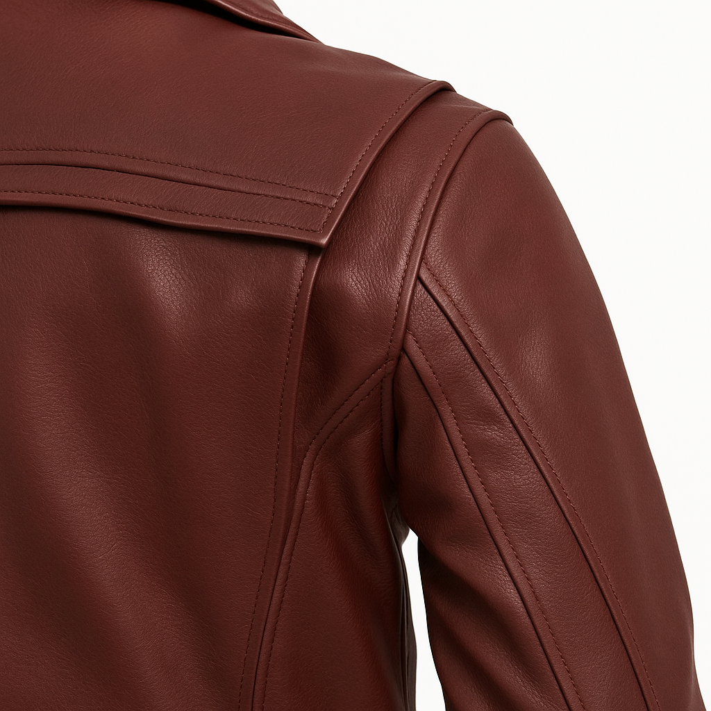 PR-221 Scarlet Steel Man's Motorcycle Leather Jacket