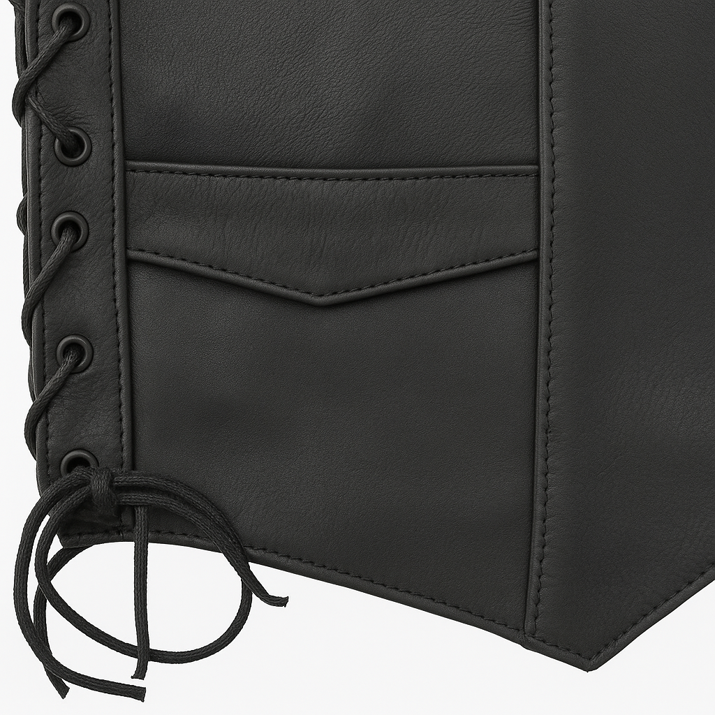 Night Deputy - Men's Motorcycle Western Style Leather Vest