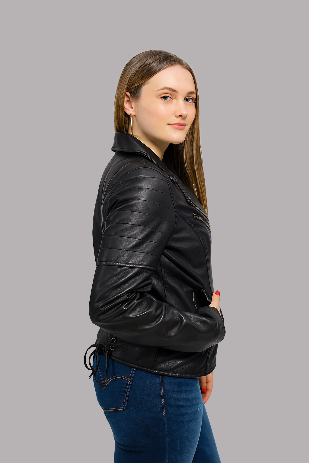 Yva Belle Fashion Lambskin Leather Jacket