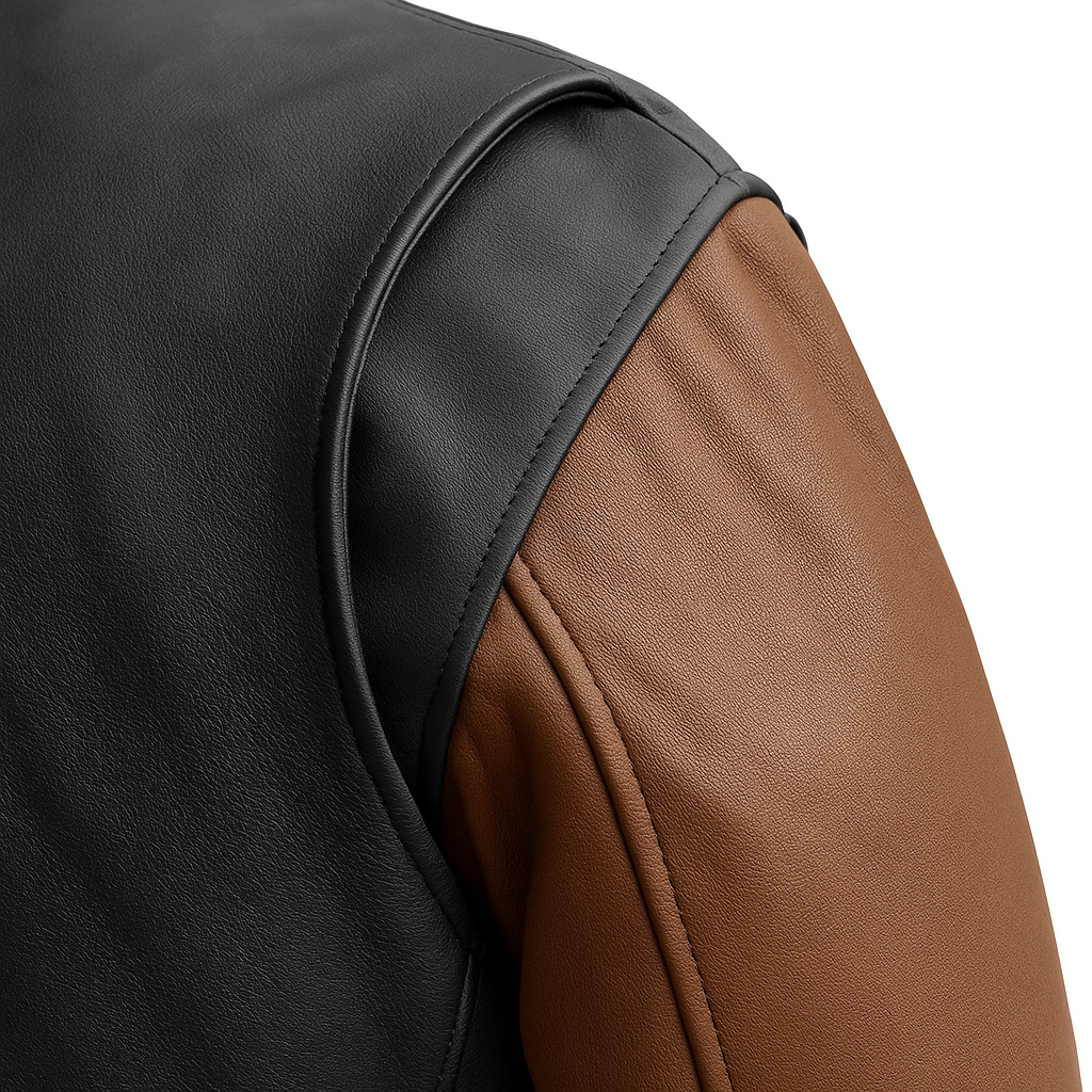 PR-219 Blaze Bomber Two Tone Man's Motorcycle Leather Jacket