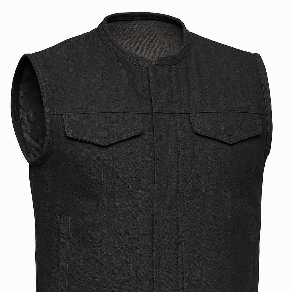 PR-306 Midnight Forge – Men's Motorcycle Denim Vest