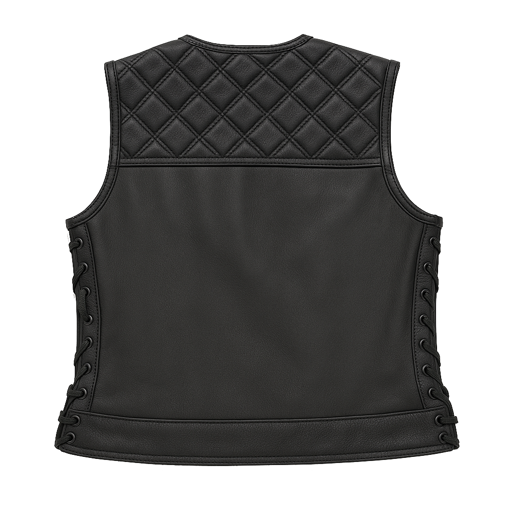 Obsidian Queen – Women's Club Style Motorcycle Leather Vest
