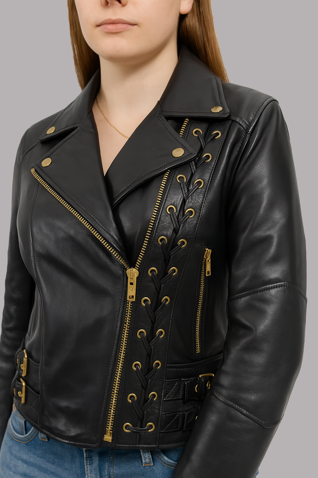 Sierra Storm Women's Moto Style Leather Jacket