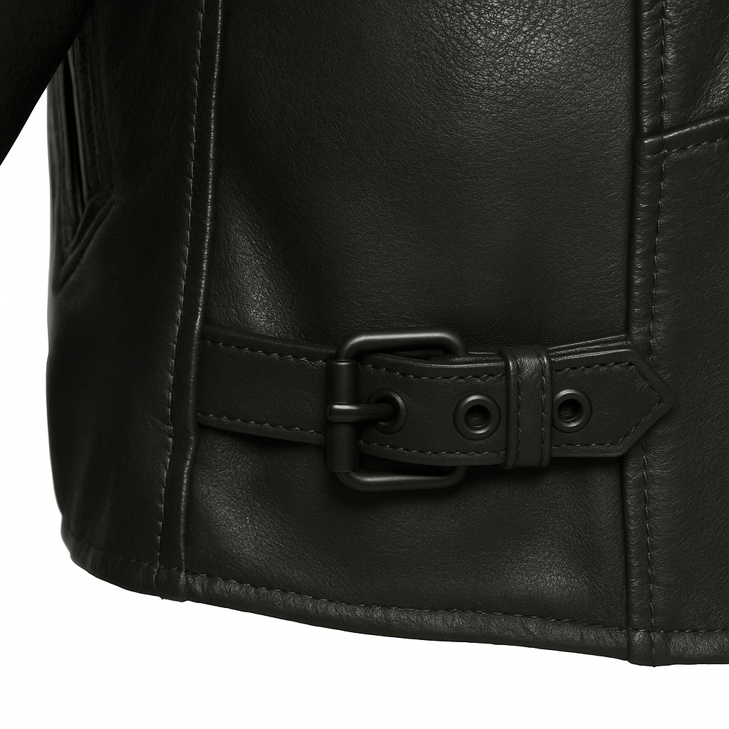 PR-221 Scarlet Steel Man's Motorcycle Leather Jacket