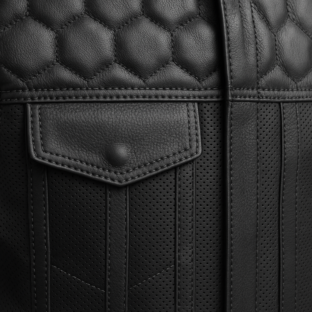 Darkcell - Perforated Men's Club Style Leather Vest
